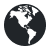 emojione monotone globe showing americas